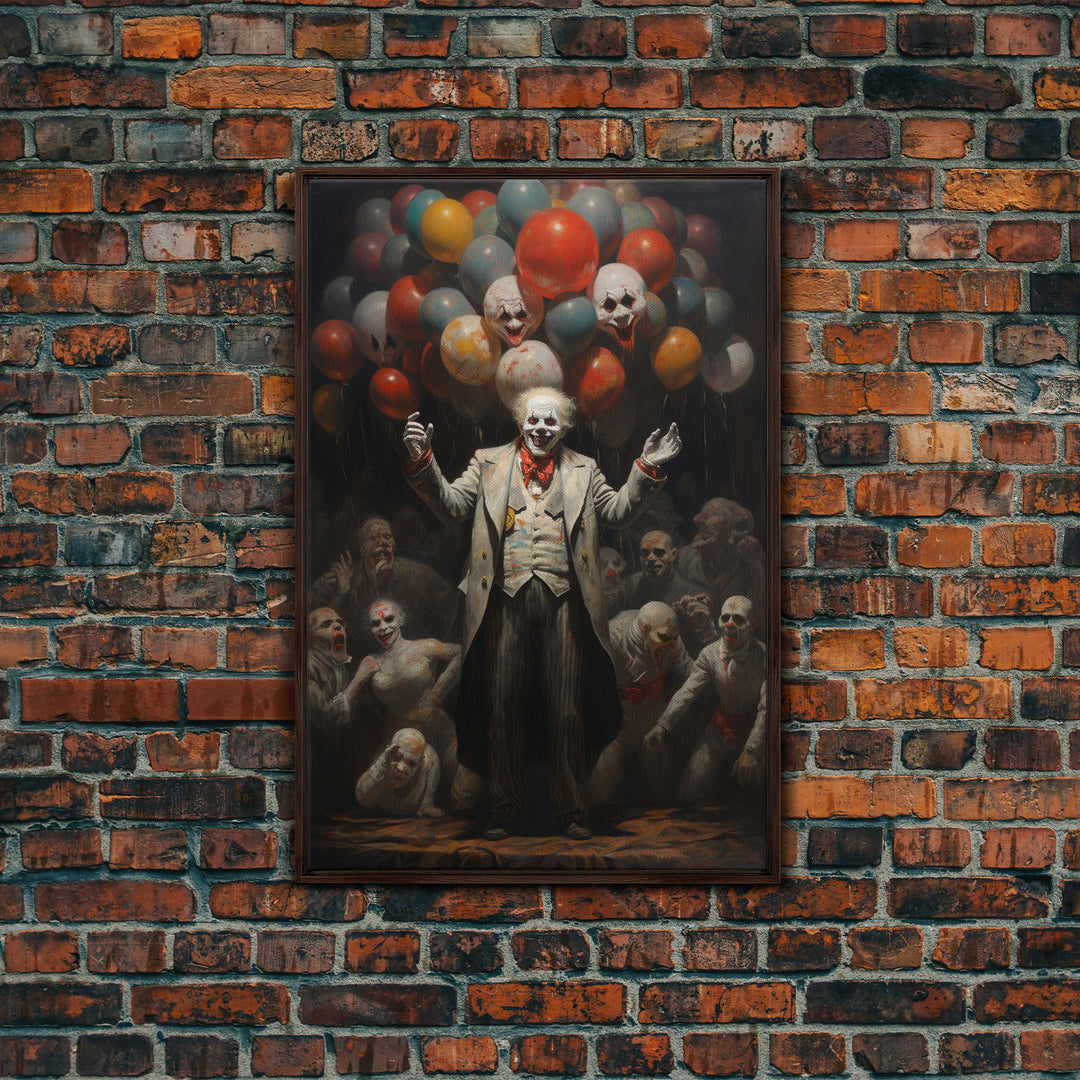 The Cursed Circus, Halloween Canvas Print / Framed Canvas, Victorian Gothic Oil Painting Print, Circus Decor, Macabre Horror Prints