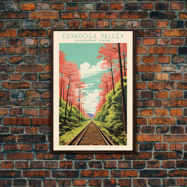 Cuyahoga Valley National Park Travel Poster Print, Canvas Print Wall Art, Ohio Travel Art, Midcentury Modern Travel Decor