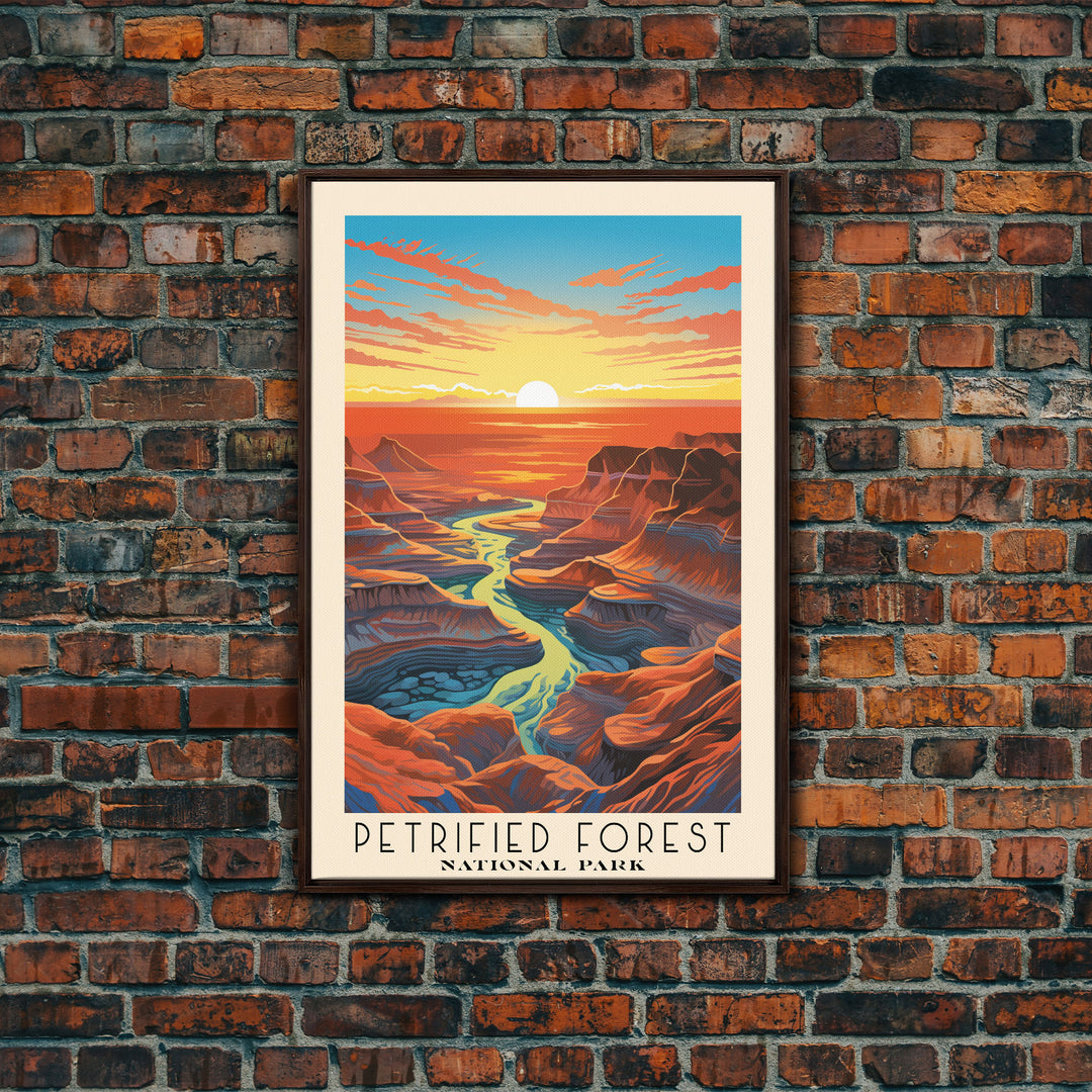 Petrified Forest National Park, Arizona Travel Art, National Park Print, Minimalist Travel Art, Midcentury Modern Retro Style Landscape