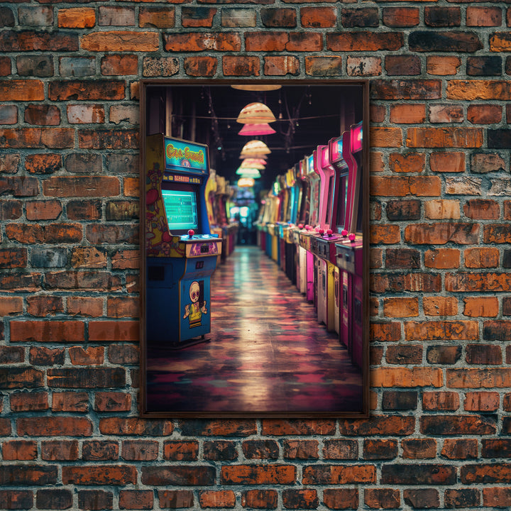 Retro Arcade, Arcade Machine, Game Room Art, Video Game Art, Retro Gaming, Video Game, Canvas Print, Wall Hanging, Portrait Art, Office Art