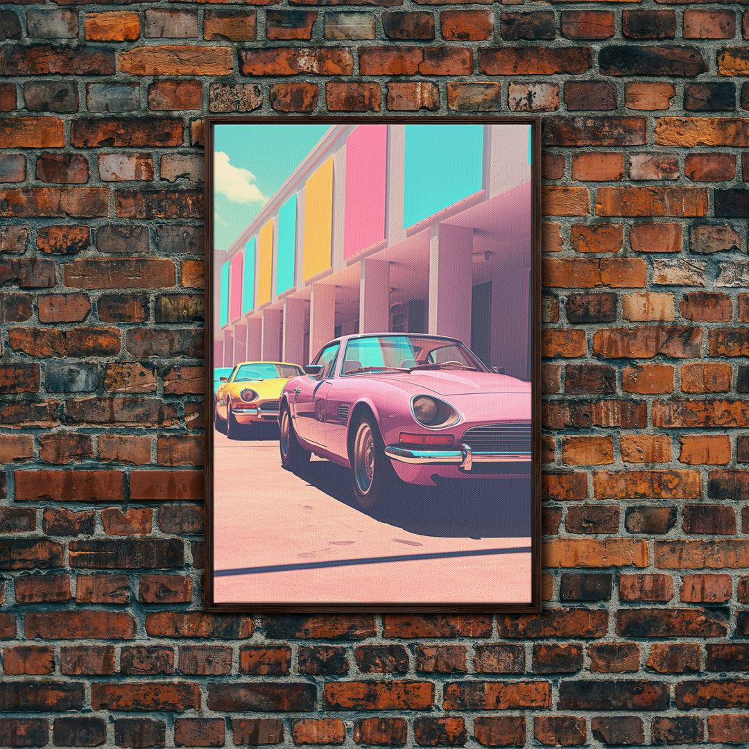 Classic Car Wall Art, Retro Art, Canvas Print, Wall Hanging, Portrait Art, Car Wall Art, Realtor Thank You, Apartment Wall Decor, Office Art