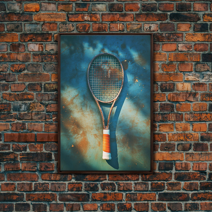 Tennis Racket, Tennis Wall Art, Sports Wall Art, Canvas Print, Wall Hanging, Portrait Art, Tennis Gifts, Preppy Wall Art, Bookshelf Decor