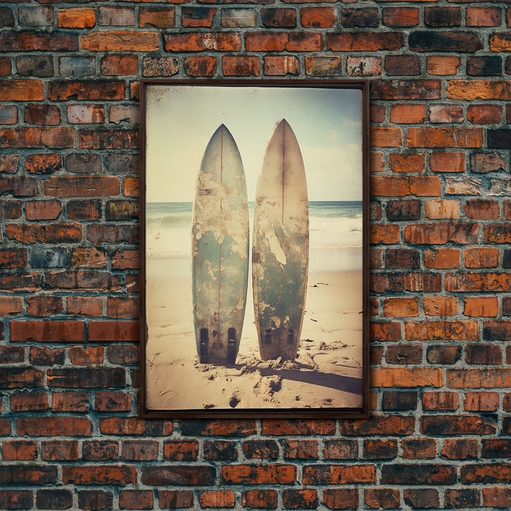 Surfboard Wall Art, Surf Decor, Beach Wall Art, Canvas Print, Wall Hanging, Portrait Art, Ocean Wall Art, Office Decor, Bedroom Prints