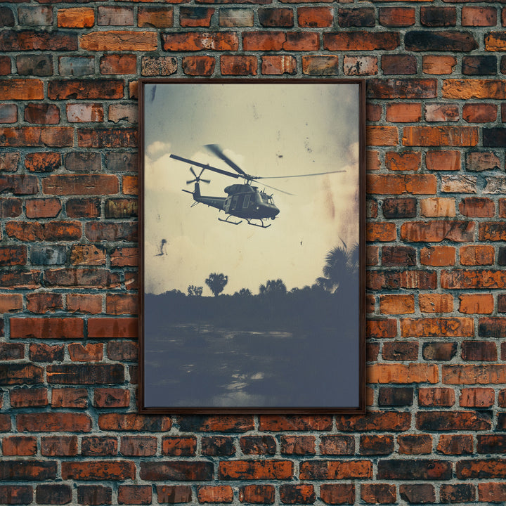 Helicopter, Aviation Wall Art, Lofi Art Print, Canvas Print, Wall Hanging, Portrait Art, Retro Art Print, Pilot Gift, Teen Boy Wall Art