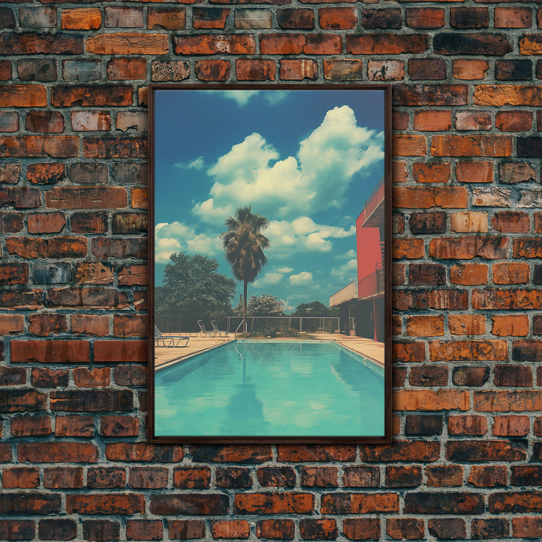 Los Angeles Pool, Retro Photography Print, Framed Canvas Art, Retro Decor, Retro Vibes