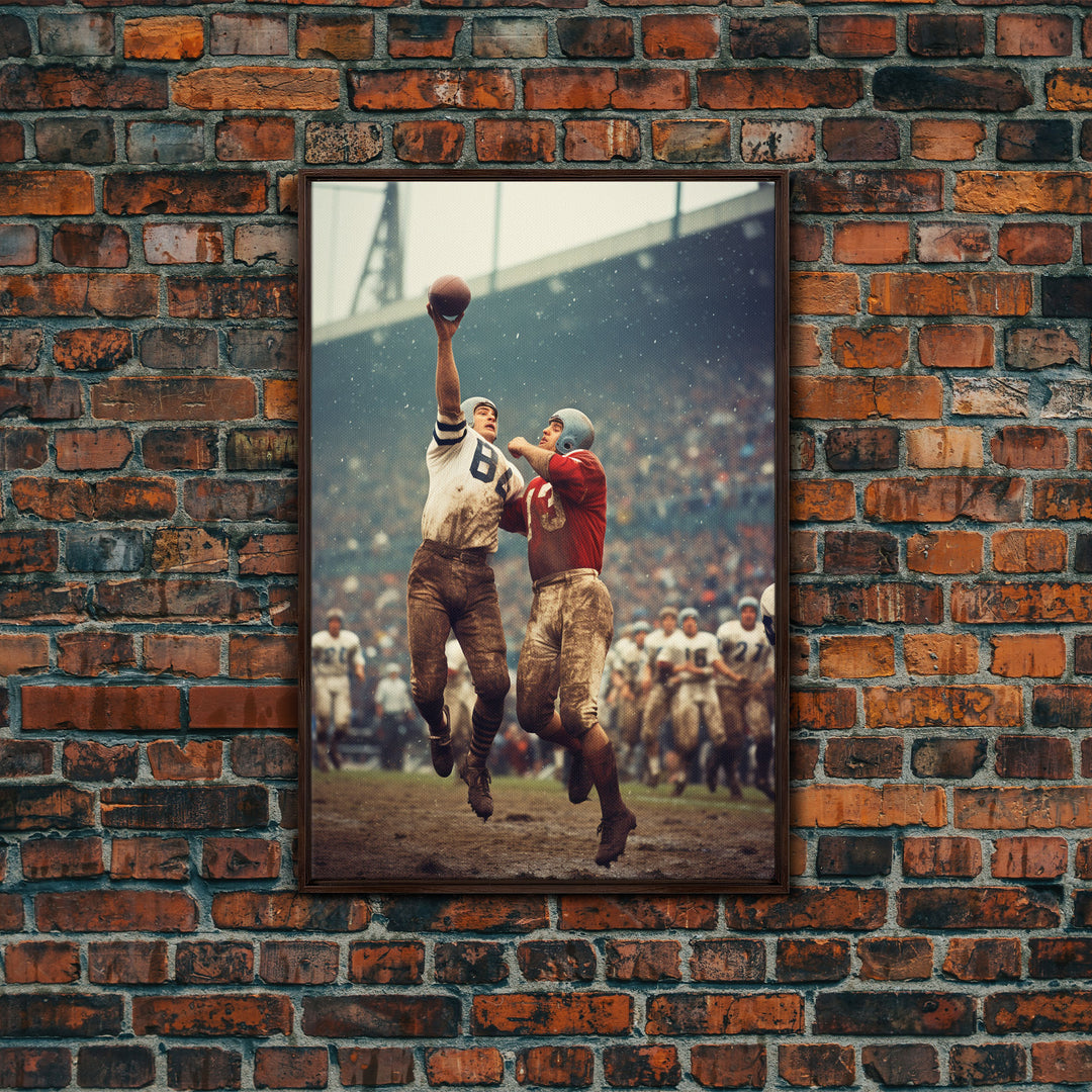 The Love Of The Game, 1920s Football, Framed Canvas Print, Footfall Fan Gift, Gift For Football Fan, Christmas Gift