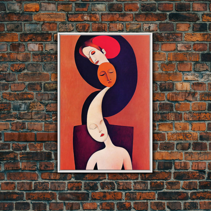 Dreaming Of You Cubism Woman Faces Abstract Fine Art Print, Wall Art Print, Wall Poster