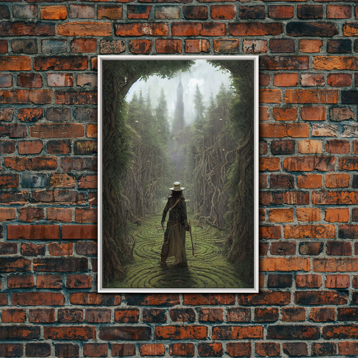 The Gardener, Floramancer Concept Art, Plantaemancer, Framed Canvas Print, Ready To Hang Framed Wall Art