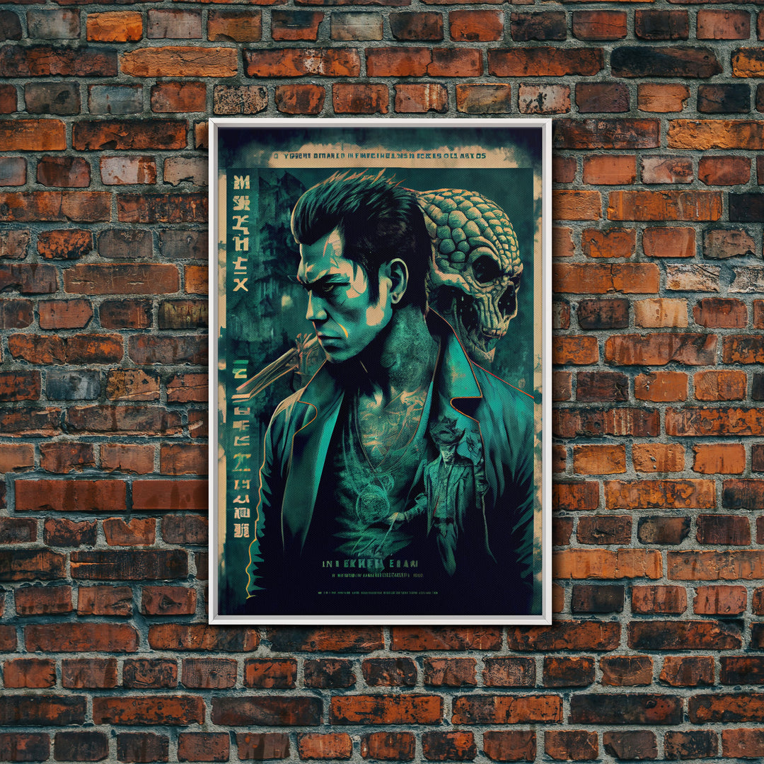 Yakuza vs Aliens, fake movie poster, fictional movie poster, fine art poster print