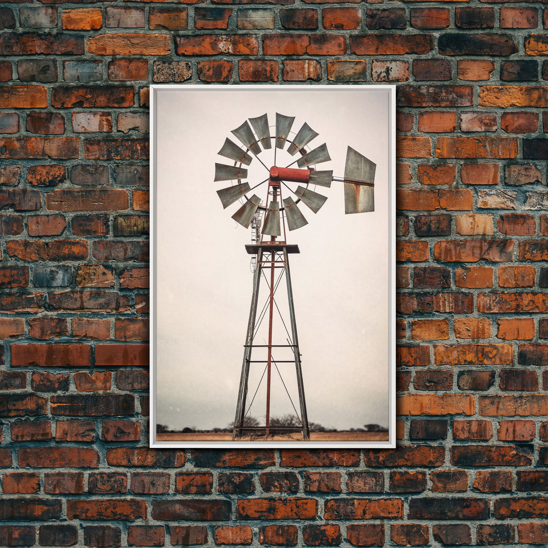 Rustic Farmhouse Home Decor, Windmill Photography Photo Print Art, Rustic Industrial Farmhouse Wall Art Picture, Country Landscape Picture