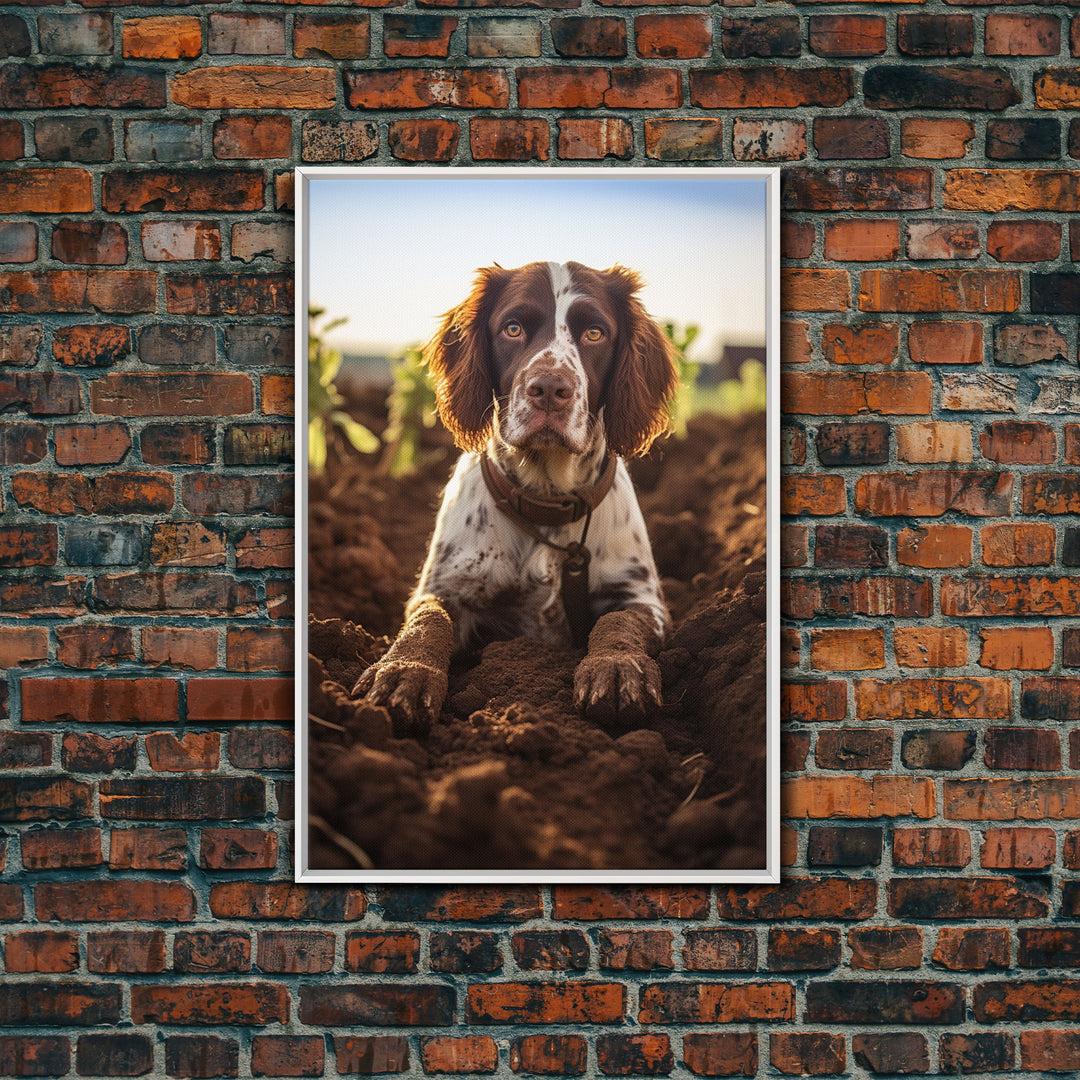 English Springer Spaniel Dog Wall Print, Farmhouse Wall Art, Wall Art, Framed Wall Art, Framed Canvas, Wall Print, Framed Wall Canvas