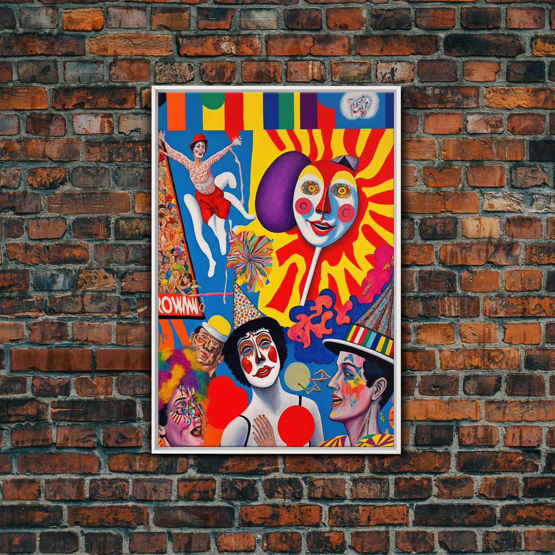 Fictional Circus Poster Art Canvas Print, Framed Canvas Art, Creepy Circus Art