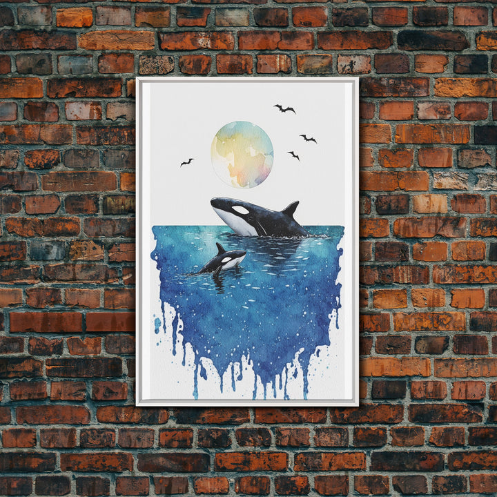 Watercolor Orca Painting - Killer Whales - Whale Nursery, Whale Art, Whale Print, Orca Whale, Beach Decor, Watercolor Animal Prints