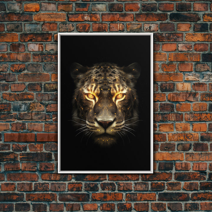 Fire Eyed Tiger Portrait Art Print, Framed Wall Art, Canvas Print, Big Cat Art, Tiger Painting, Cosmic Tiger Print