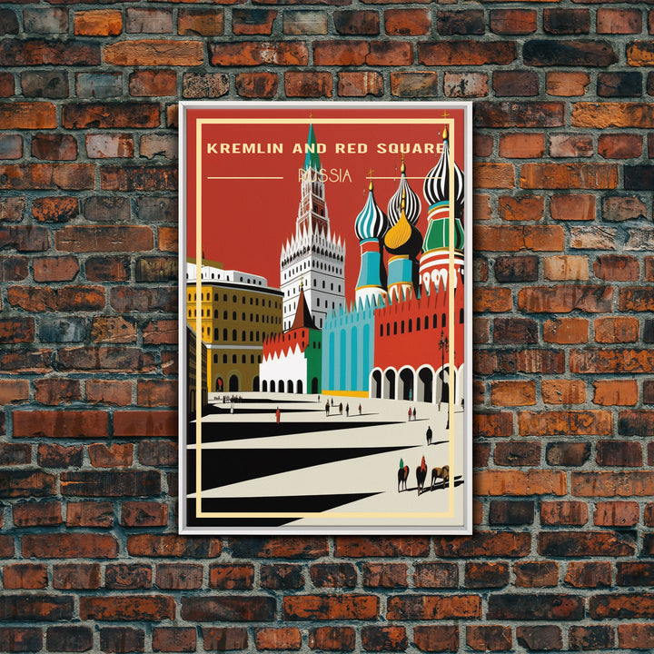 Travel Wall Art, Travel Poster, Russian Art, Retro Travel Art, Kremlin Wall Art, Red Square, Travel Artwork, Wall Poster, Canvas Wall Print