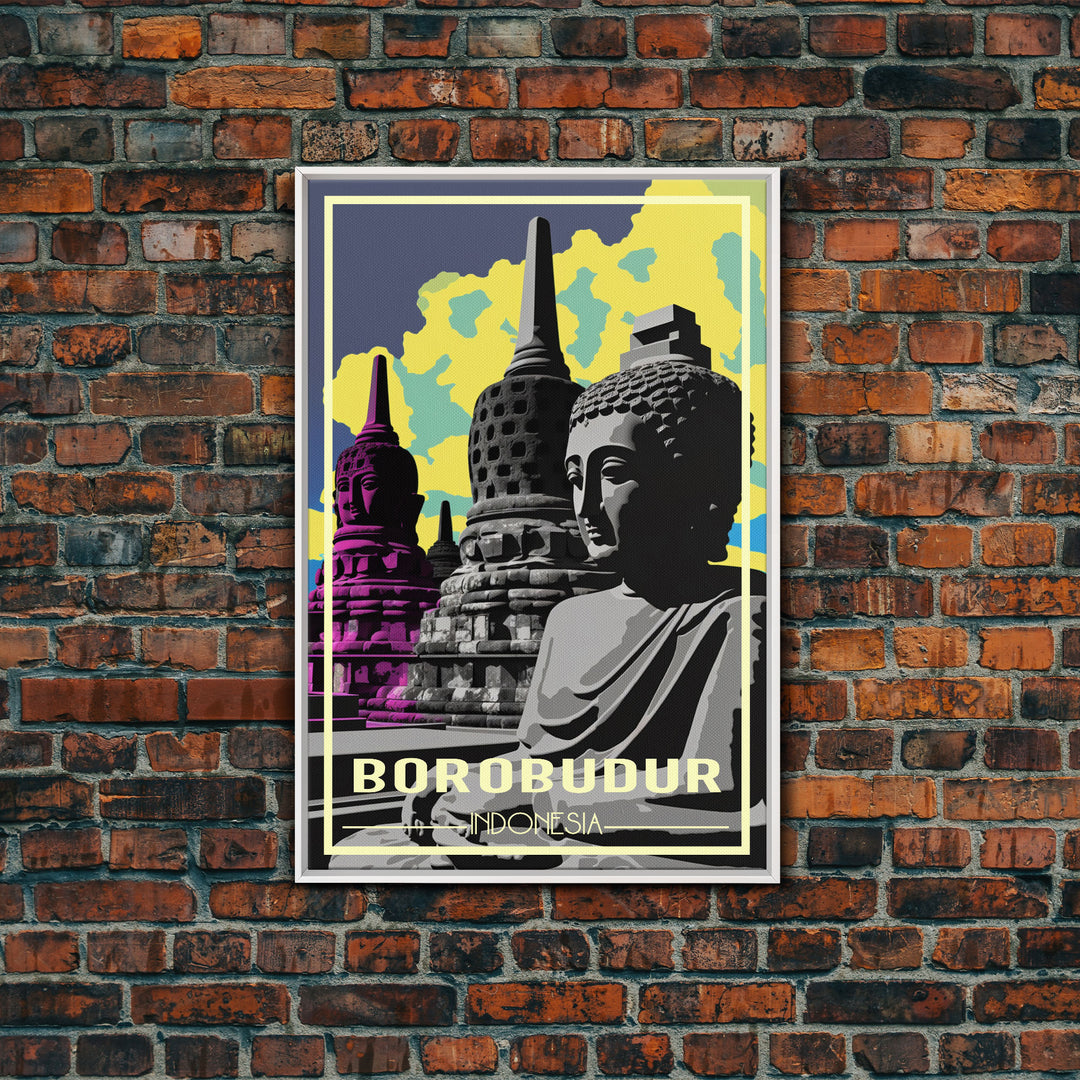 Indonesia Wall Art, Borobudur Temple, Java, Travel Wall Print, Travel Poster, Travel Artwork, Travel Wall Art, Canvas Wall Print