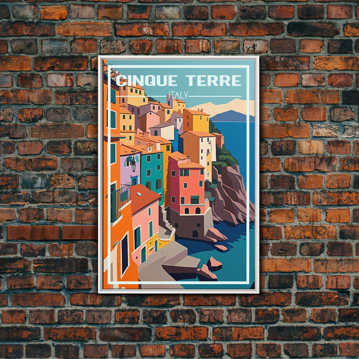 Cinque Terre, Italy Travel Poster, Europe Wall Art, Coastline, Travel Wall Print, Travel Poster, Travel Wall Art, Canvas Wall Print