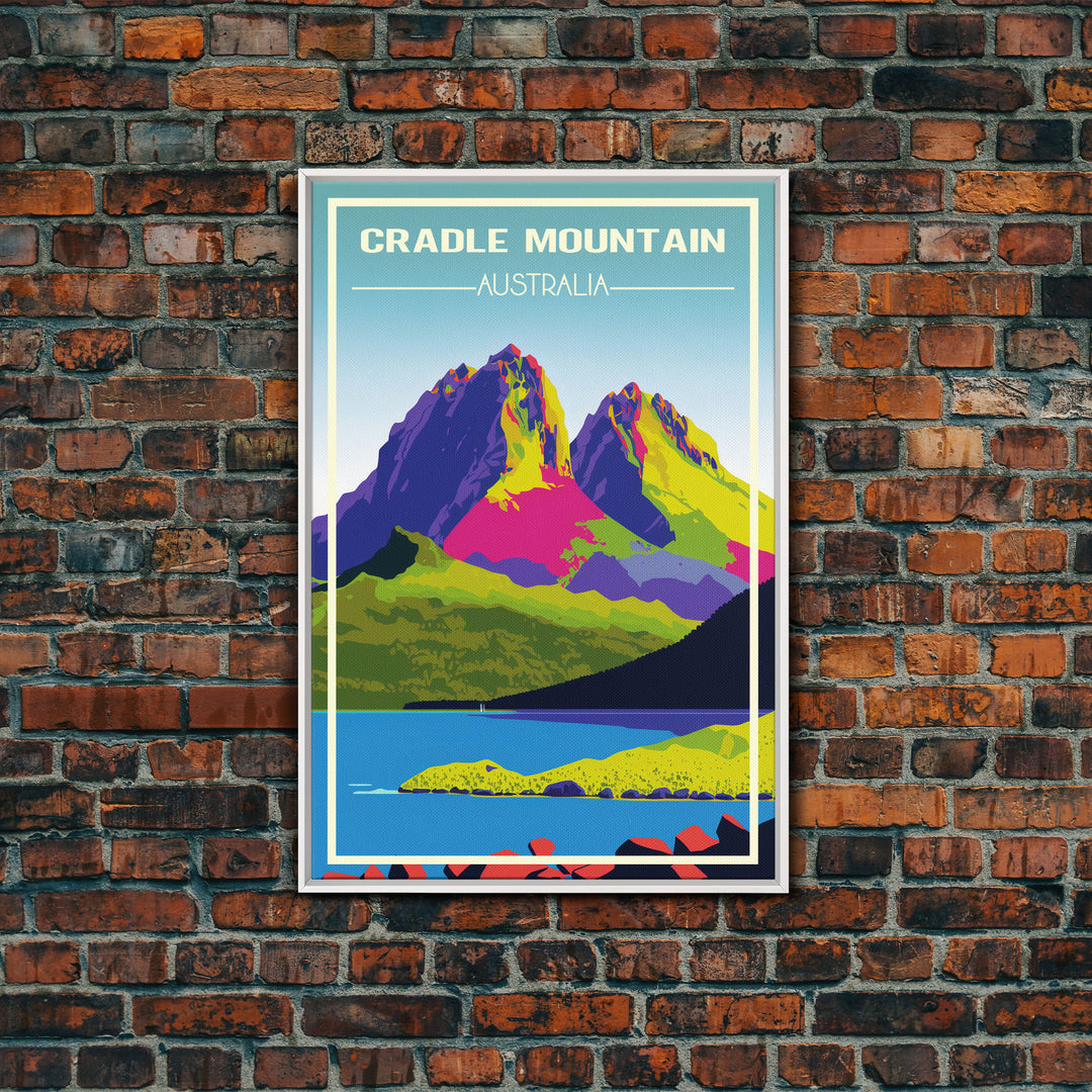 Cradle Mountain, Australia Travel Poster, Tasmania Wall Art, Travel Wall Print, Travel Poster, Travel Wall Art, Canvas Wall Print