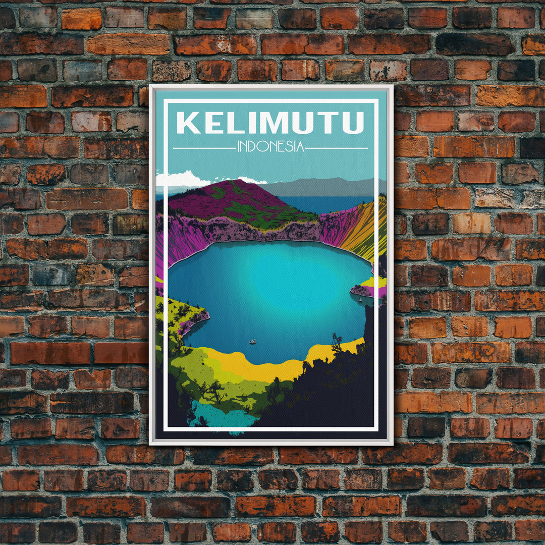 Kelimutu Wall Art, Indonesia Poster, Asia Wall Print, Volcano, Lake, Travel Wall Print, Travel Poster, Travel Wall Art, Canvas Wall Print