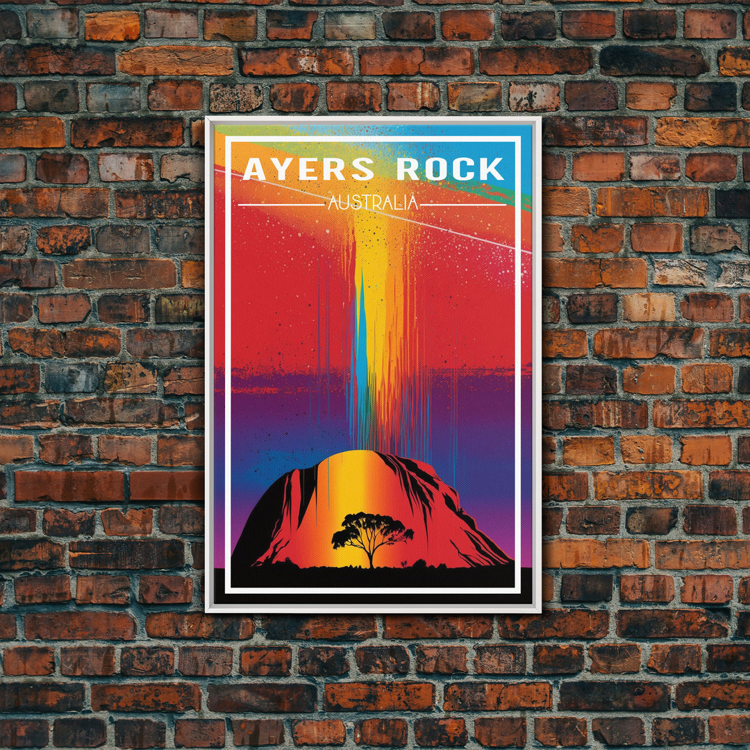 Australia Art, Ayers Rock, Australia, Colorful Art, Travel Wall Print, Travel Poster, Travel Artwork, Travel Wall Art, Canvas Wall Print