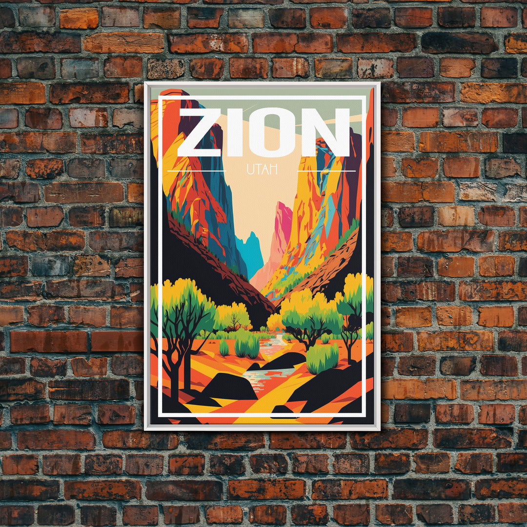 Zion National Park Poster, Utah Wall Poster, America Art Print, Travel Wall Print, Travel Poster, Travel Wall Art, Canvas Wall Print