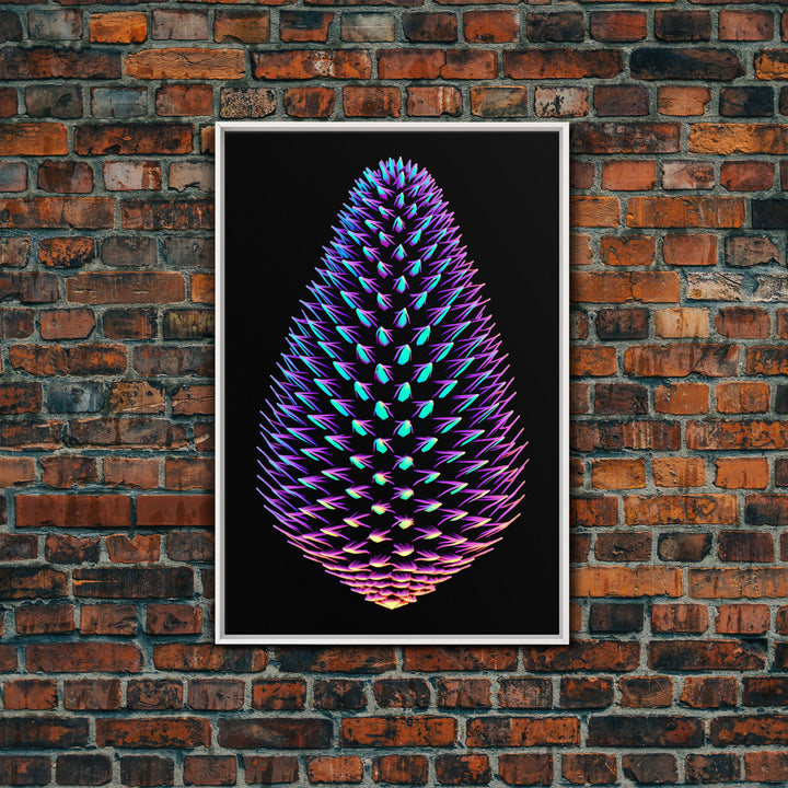 Purple Pine Cone Wall Art, 3D Wall Decor, Nature Art, Minimalist Print, Wall Decor, Canvas Print, Wall Art, Framed Canvas