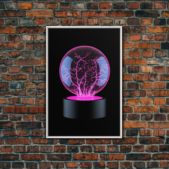 Plasma Ball Wall Decor, Science Art Print, Nerd Art, Geek Art Print, Minimalist Print, Wall Decor, Canvas Print, Wall Art, Framed Canvas