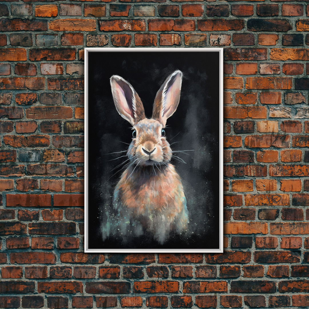 Animal Wall Art, Bunny Art Print, Rabbit Wall Decor, Minimalist Wall Art, Wall Decor, Canvas Print, Wall Art, Framed Canvas Art