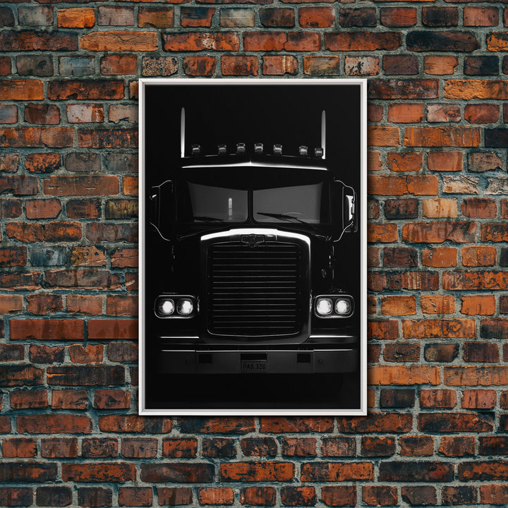 Semi Truck Wall Art, Big Rig Print, Black And White Print, Minimalist Print. Wall Decor, Canvas Art, Wall Art, Framed Canvas Wall Art