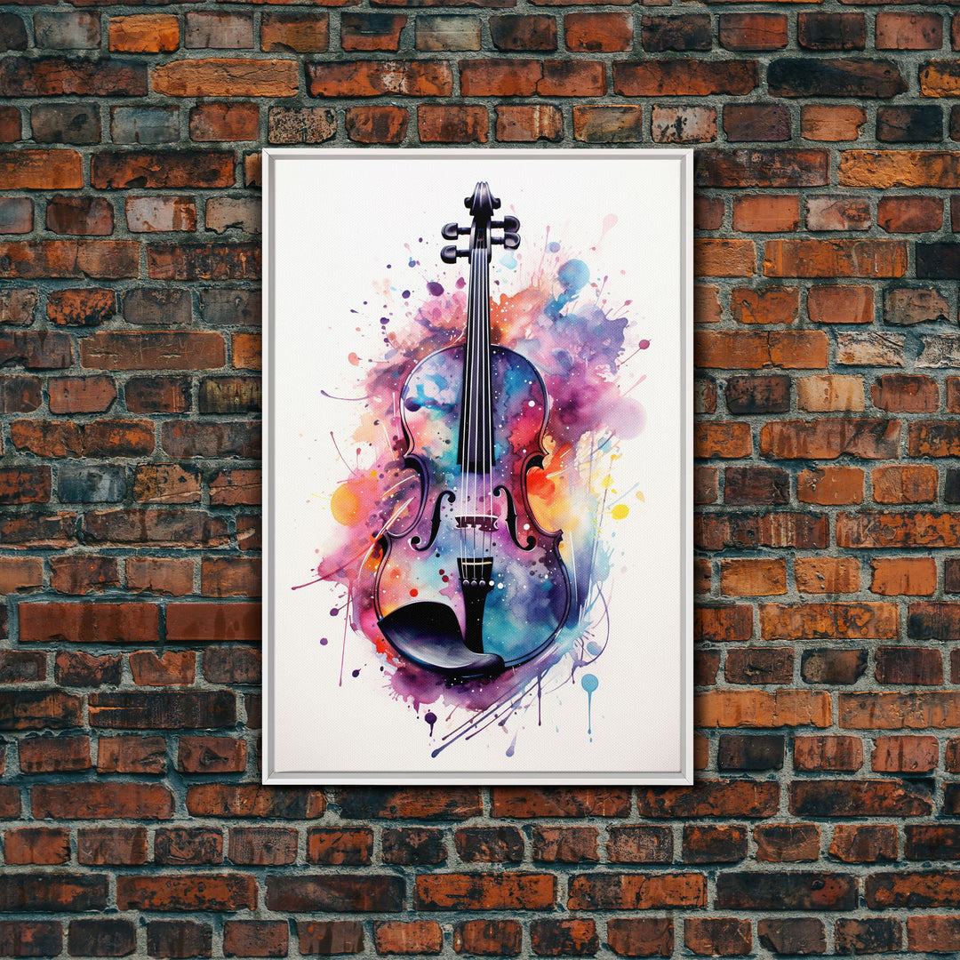 Violin Wall Art, Framed Canvas Print, Violin, Violin Art, Music Studio Decor, Instrument Print, Stringed Instruments