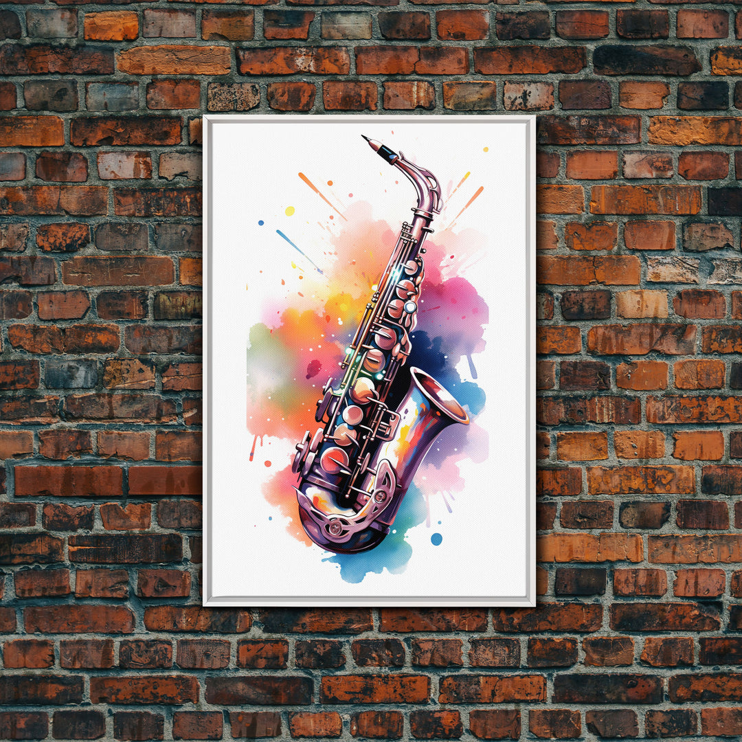 Alto Clarinet Wall Art, Musician Gift, Framed Canvas Print, Clarinet Print, Musical Instrument Art, Gift For Musician, Graffiti Music Art