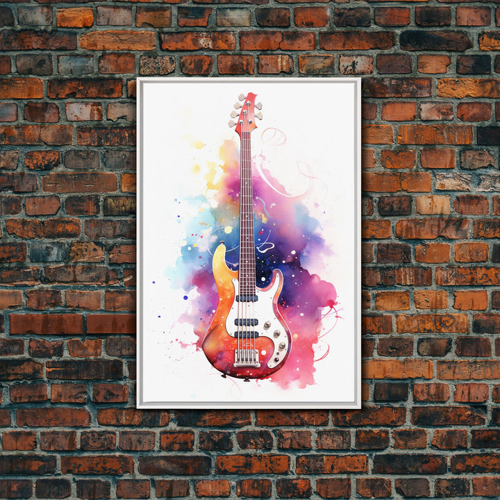 Electric Guitar Wall Art, Rock N Roll Decor, Graffiti Art, Splatter Art, Musician Gift Custom Guitar Art