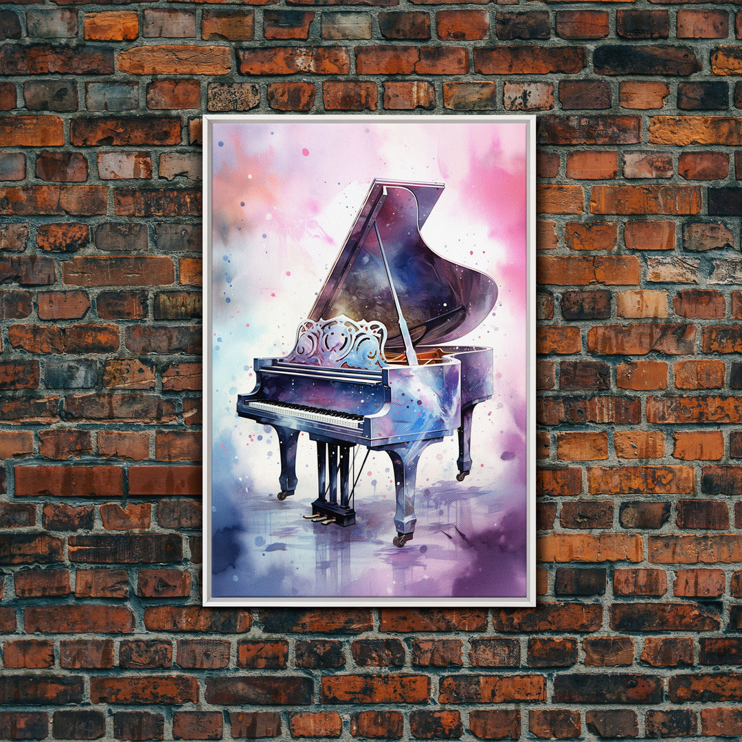 Grand Piano Wall Art, Musical Instrument Print, Studio Art, Framed Canvas Print, Piano Art, Baby Grand Piano