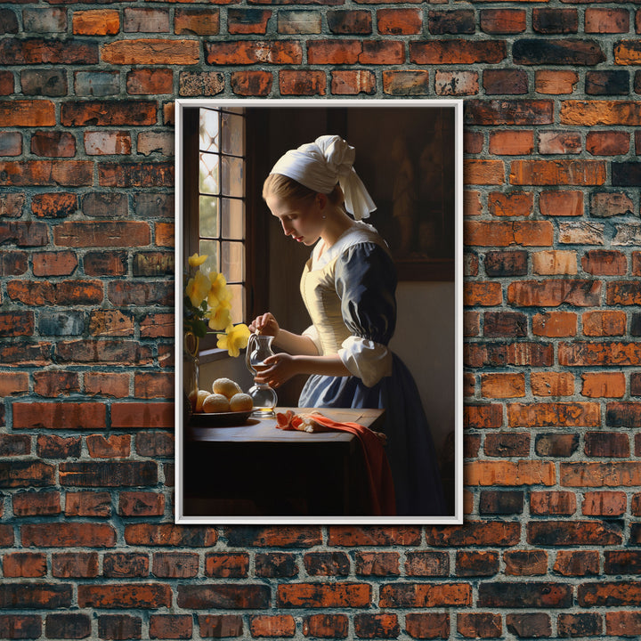 Baroque Art, Vermeer, Inspiration Art, Medieval Wall Art, Dutch Art, Canvas Print, Wall Art, Vertical Art, Country Home Art, Kitchen Prints