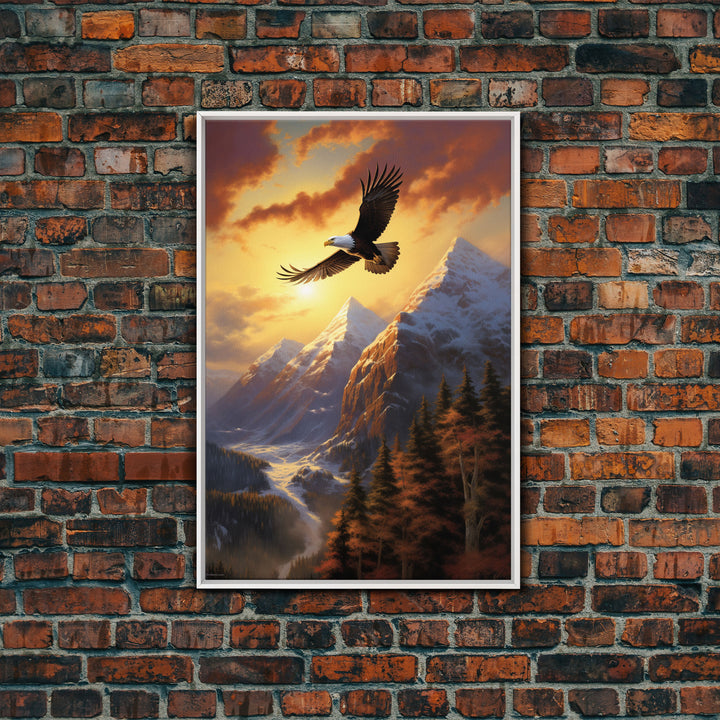 Eagle Wall Art, Mountain Art Print, Animal Art, Nature Print, Canvas Print, Wall Art, Vertical Art, Gift For Boss, Camper Wall Decor