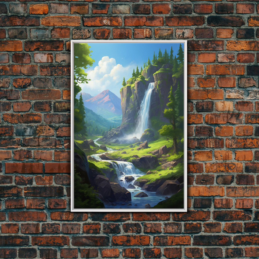 Waterfalls Wall Art, Landscape Art Print, River Wall Art, Canvas Print, Wall Art, Vertical Art, Birthday Gift, Family Home Decor, Room Decor