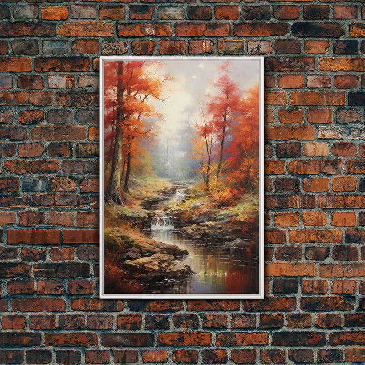 Stream,  Forest Wall Art, Autumn Art Print, Canvas Print, Wall Art, Vertical Art, Nature Wall Art, Business Gift, Above Bed Art, Wall Decor