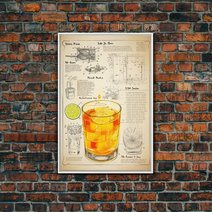 Cocktail Wall Art, Bar Cart Art, Cocktail Gift, Canvas Print, Wall Art, Vertical Print, Dorm Room Art, Kitchen Wall Decor, Friendship Gift