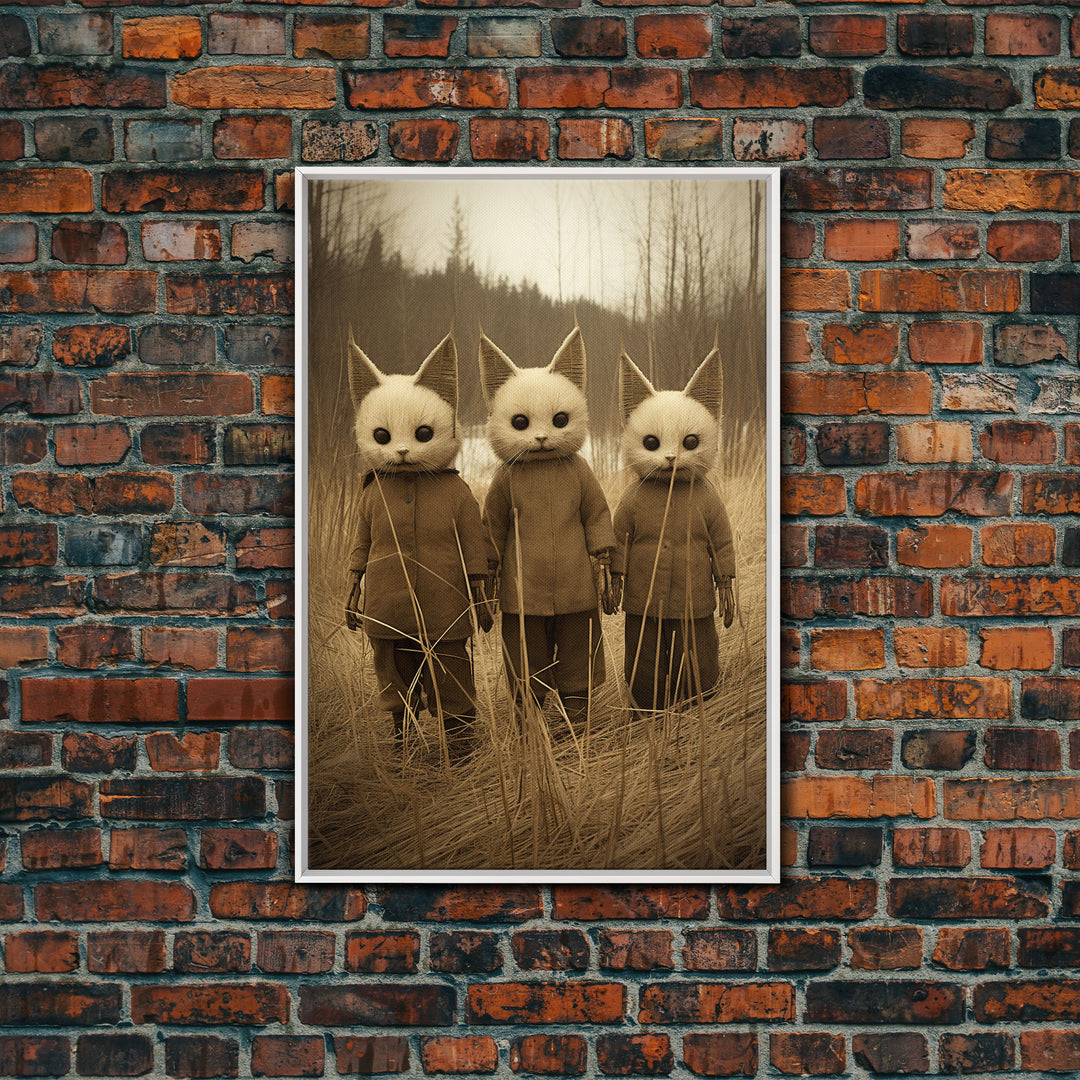 The Bunny Boys, Spooky Halloween Art, Scary Wall Decor, Spooky / Creepy Halloween Decor, Cursed / Haunted Art