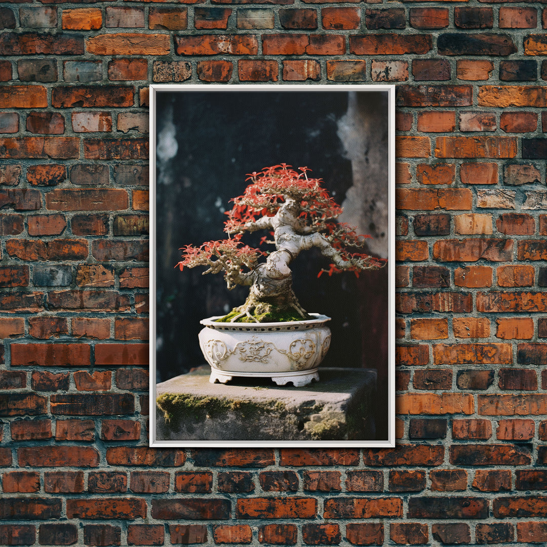 Bonsai Wall Art, Japanese Wall Print,  Asian Art, Canvas Print, Wall Art, Vertical Print, Travel Print, Client Gift, College Dorm Decor