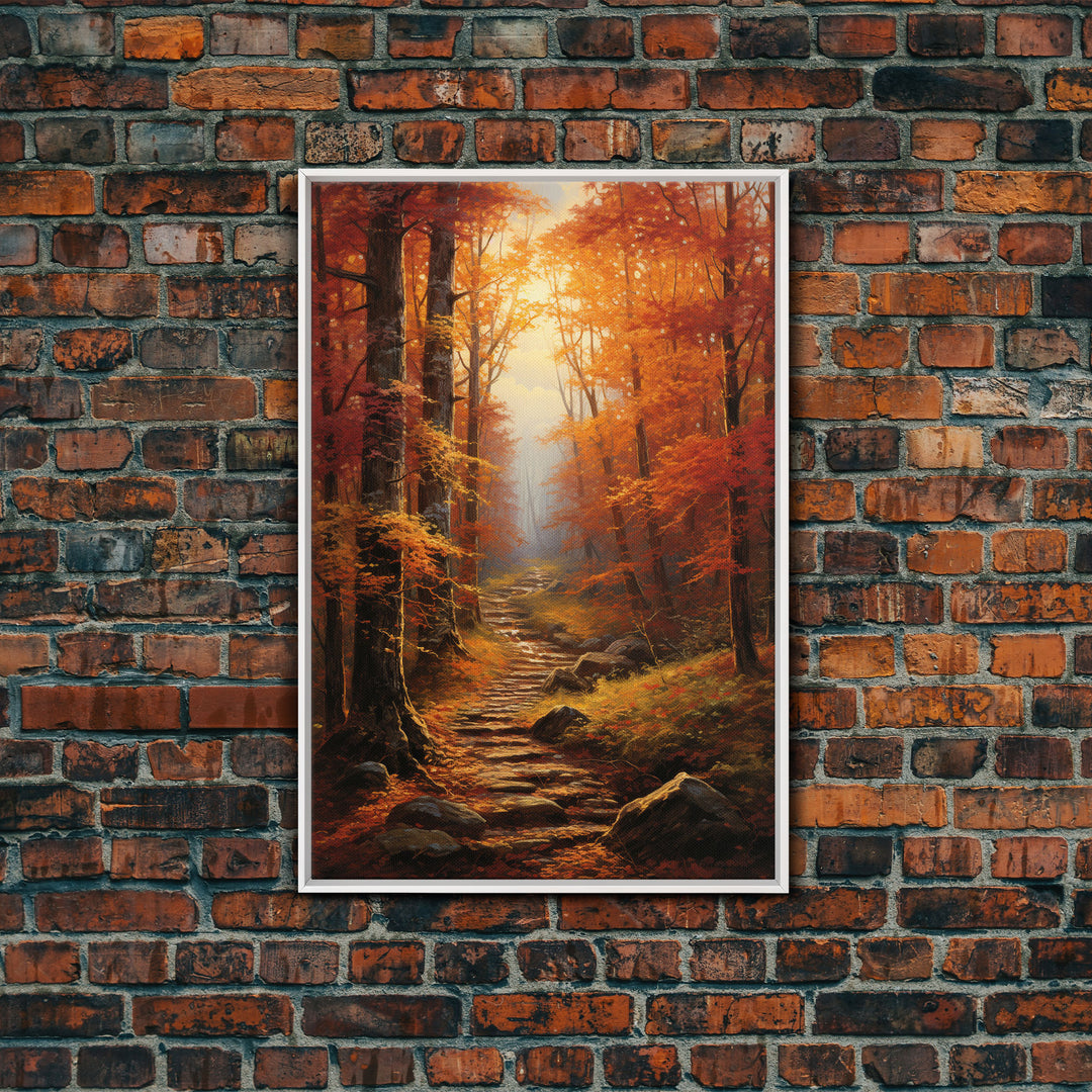 Fall Wall Art, Trees Wall Decor, Forest Wall Art, Canvas Print, Wall Art, Vertical Art, Housewarming Gift, Rustic Wall Art, Bedroom Prints