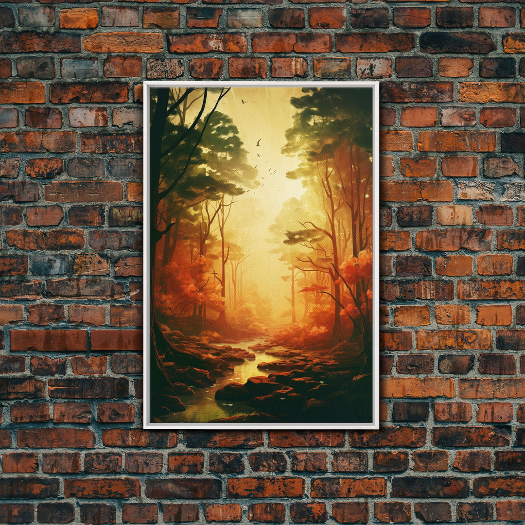 Forest Wall Art, Trees Art Print, Sunset Print, Canvas Print, Wall Art, Vertical Art, Nature Lover Gift, Camper Wall Decor, Country Wall Art