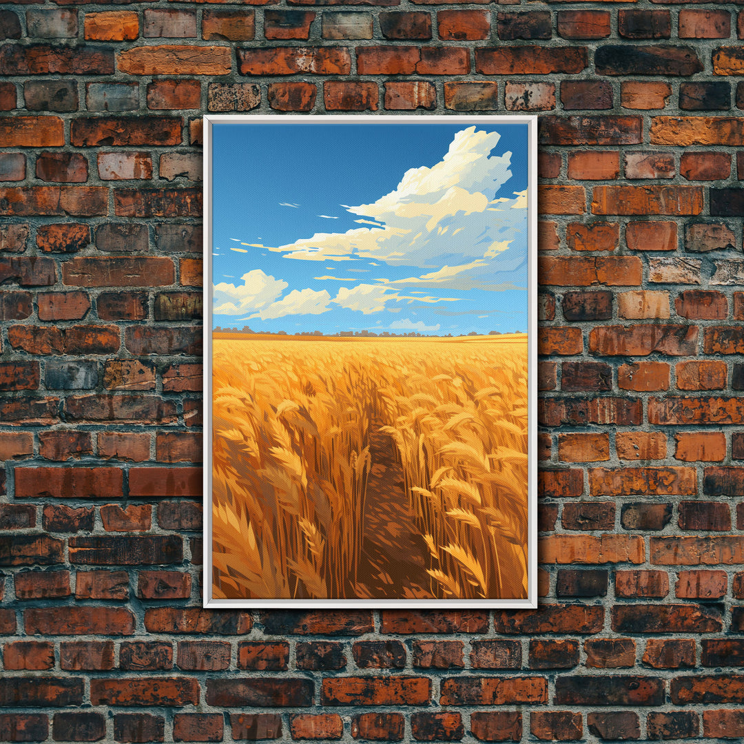 Farm Wall Print, Wheat Feld Wall Art. Countryside Art, Canvas Print, Wall Art, Vertical Art, Couple Gift, Ranch Wall Art, Bedroom Prints