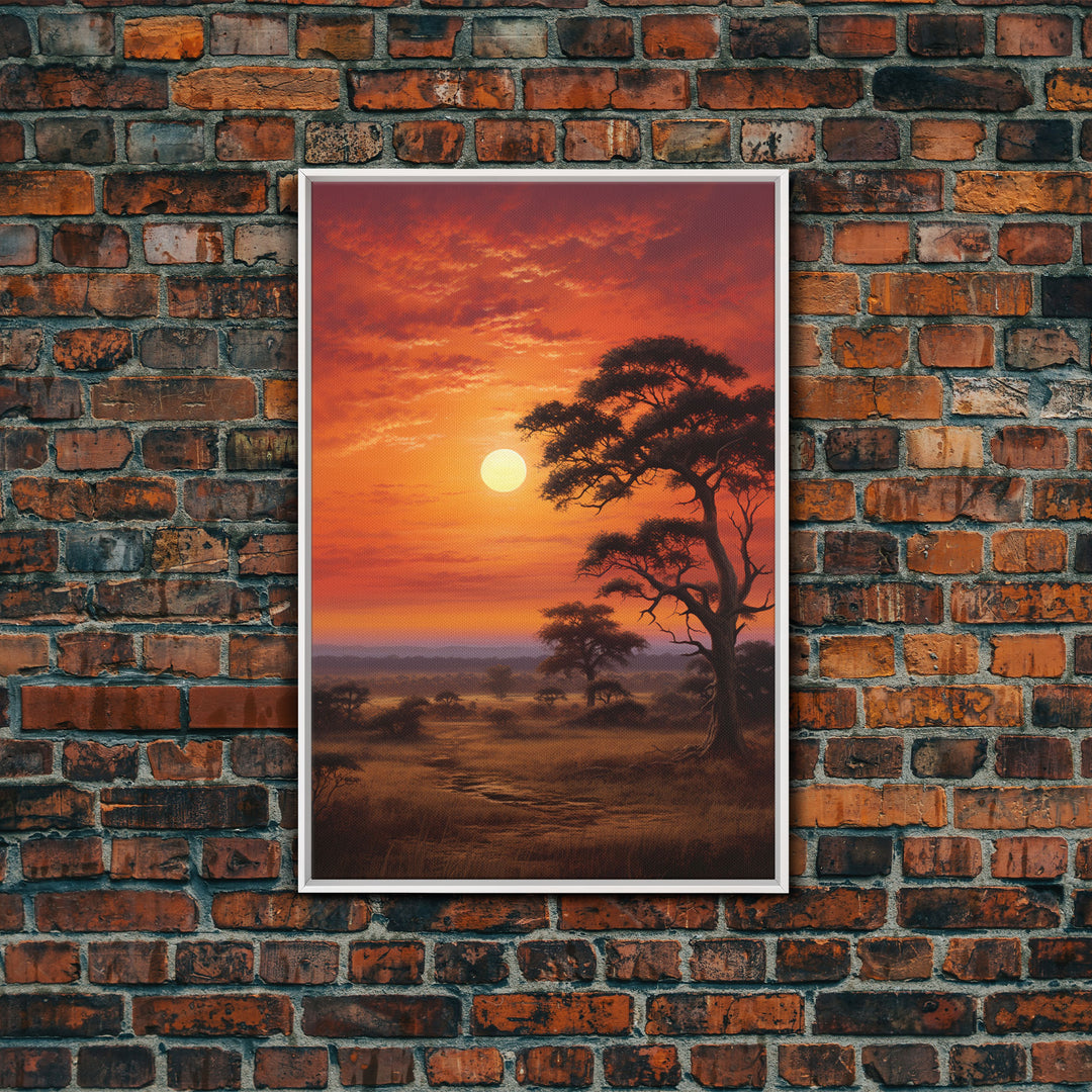 African Wall Art, Savannah Wall Art, Canvas Print, Wall Art, Vertical Art, Landscape Print, Retirement Gifts, Apartment Wall Decor, RV Decor