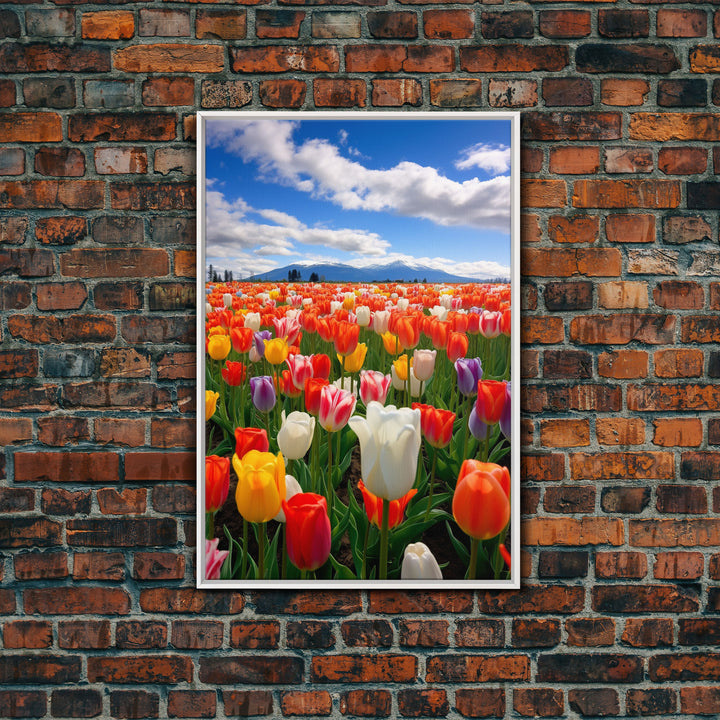 Tulips Wall Print, Flower Art Print, Vibrant Wall Art, Canvas Print, Wall Art, Vertical Art, Teacher Gift, Above Bed Decor, Office Prints