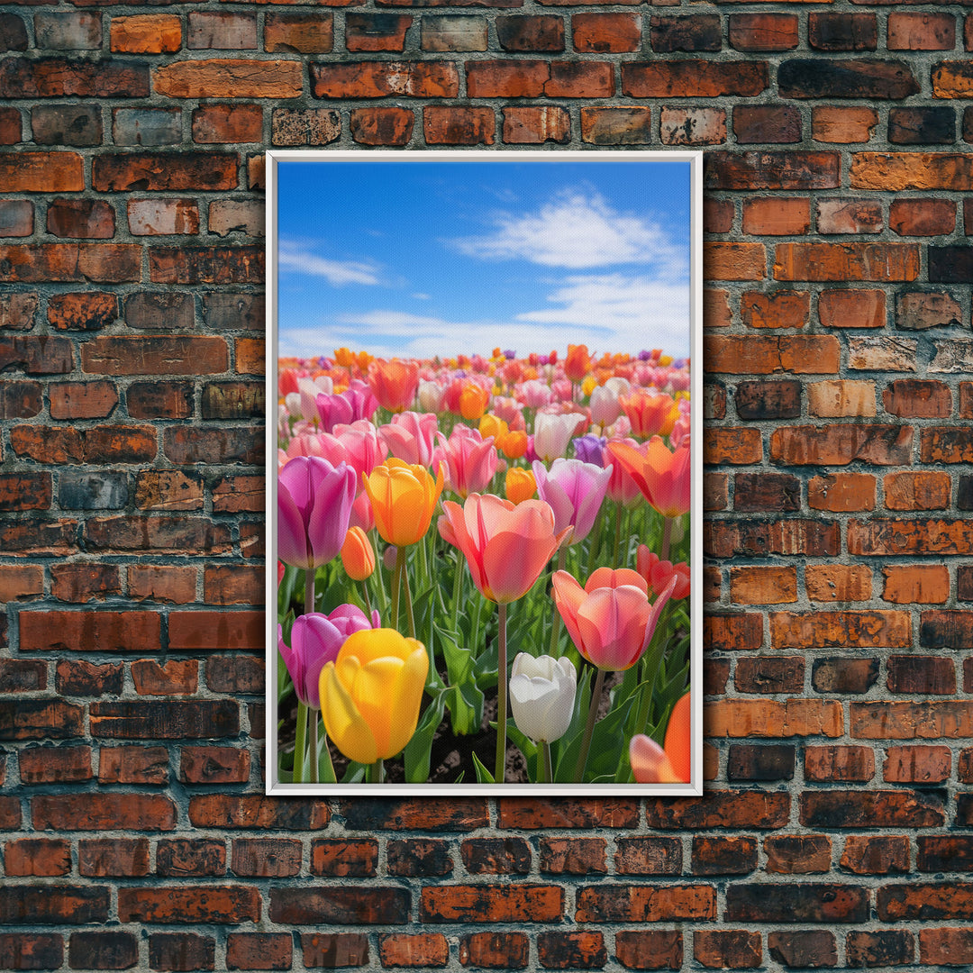 Tulip Print, Flower Wall Art, Vibrant Wall Art, Canvas Print, Wall Art, Vertical Art, Dining Room Prints, New Homeowner Gift, Ranch Decor