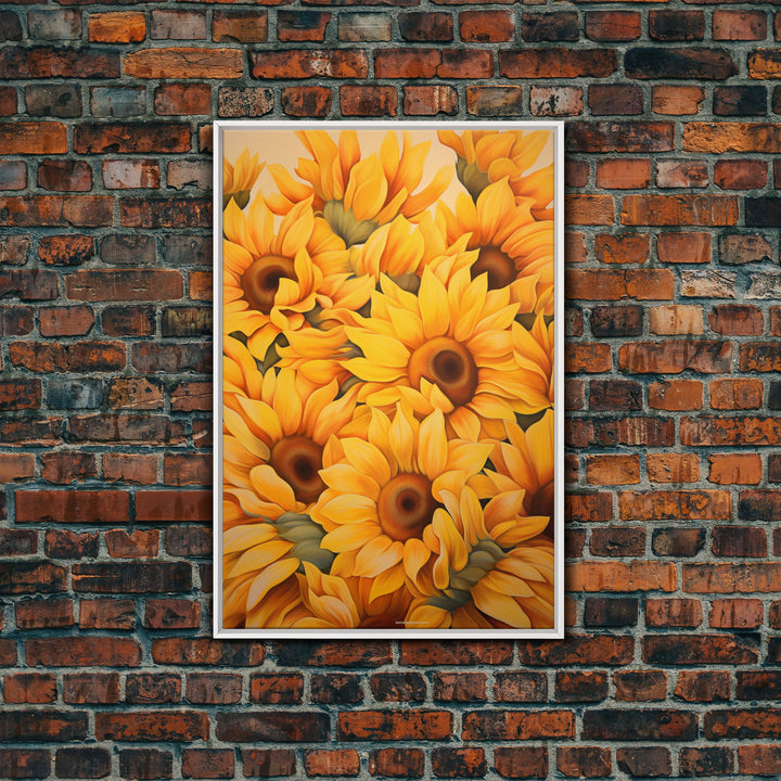 Sunflower Wall Art, Flower Wall Art, Sunflower Painting, Canvas Print, Wall Art, Vertical Art, Gift For Coworker, Bookshelf Decor, RV Decor