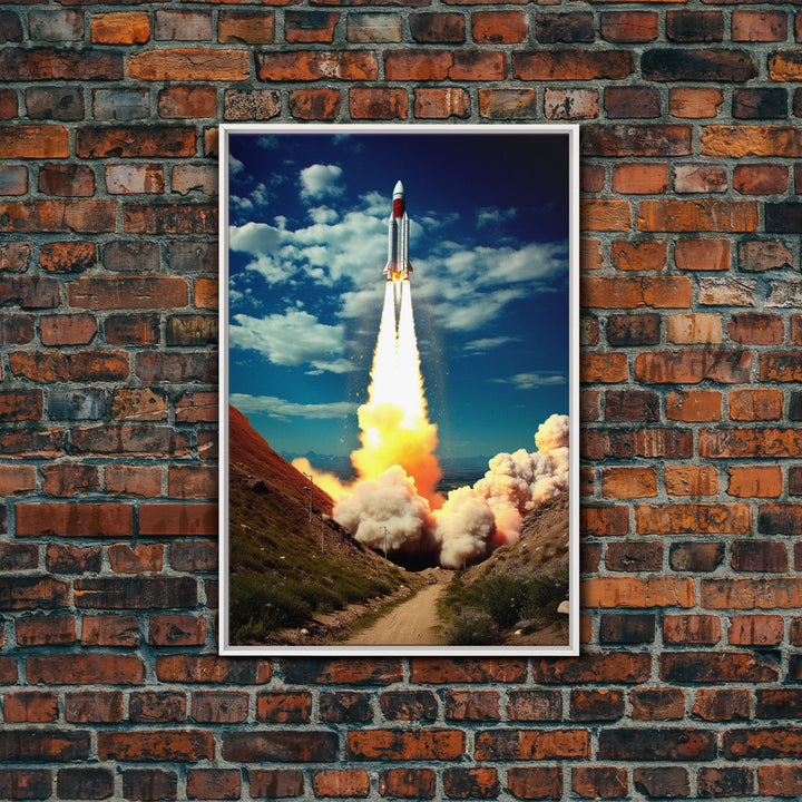 Space Rocket Wall Art, Space Art, Science Art Print, Spaceship Art, Canvas Print, Wall Art, Vertical Art, Unique Gift, Nerdy Home Decor