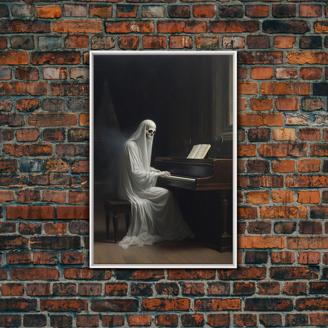 The Haunted Mansion, Spooky Ghost Playing A Piano, Gothic Victorian  Halloween Art, Halloween Decoration / Wall Art, Skeleton Art