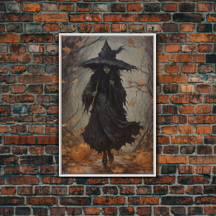 The Wicked Witch, Halloween Canvas Print, Framed Canvas, Unique Wall Art, Goth Art, Dark Academia, Witch Art, Witchcraft, Witch Decor